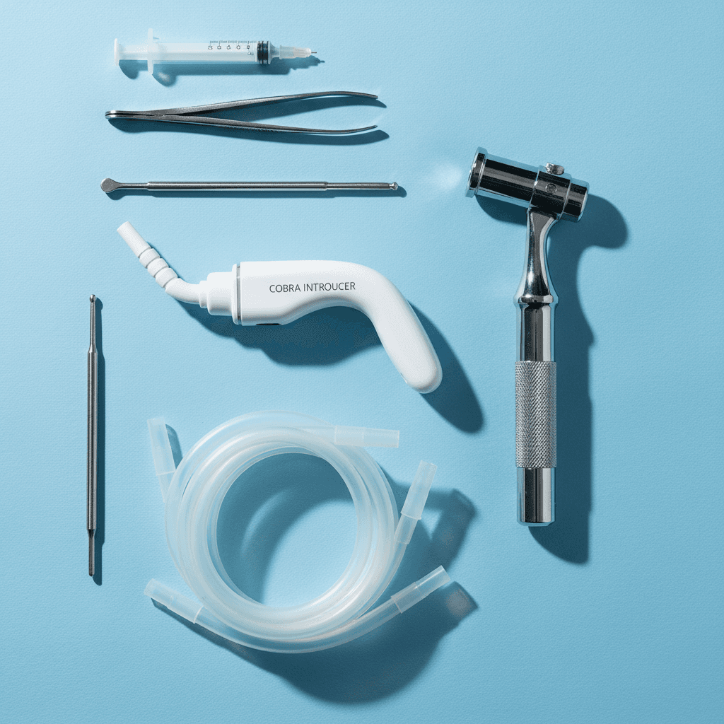 Cobra Introducer with comparative difficult airway equipment